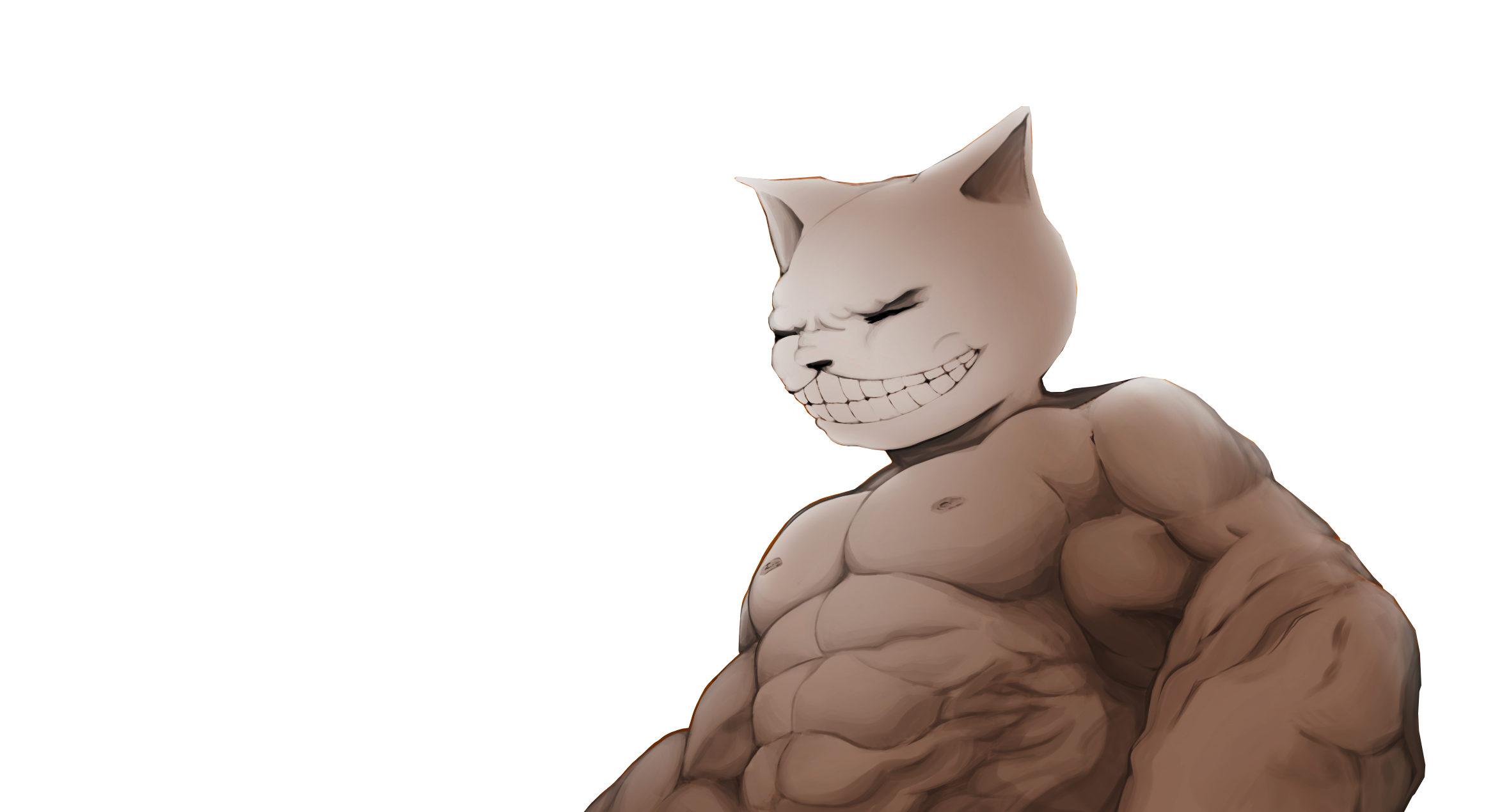 Muscular cat character